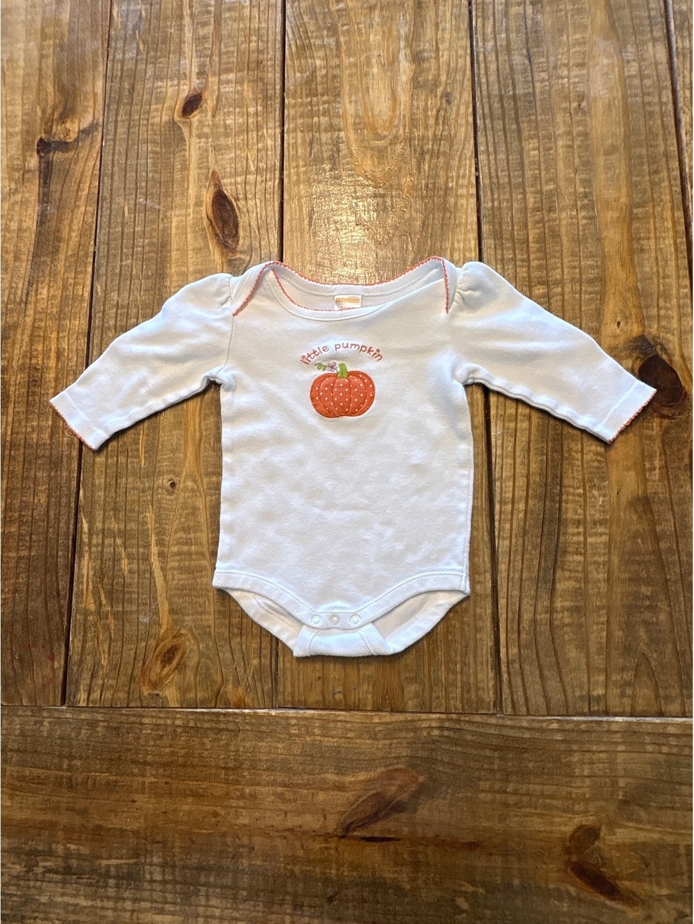 Gymboree Little Pumpkin Long Sleeve Baby Bodysuit 3-6 Months Infant Girls Fall